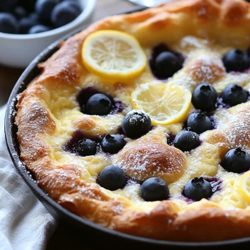 Fresh Lemon-Blueberry Dutch Baby