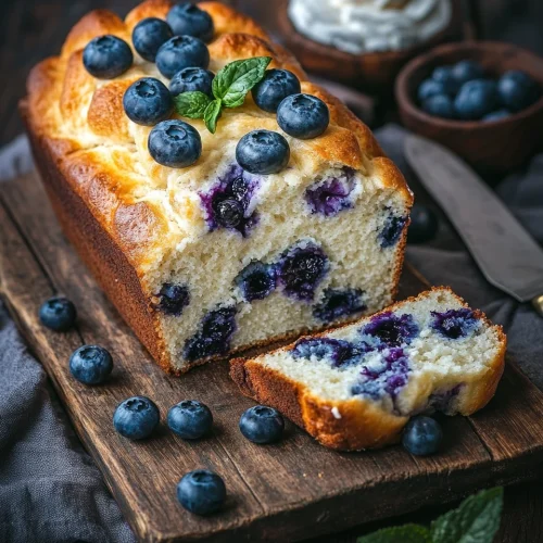 Cottage Cheese Blueberry Breakfast Cake