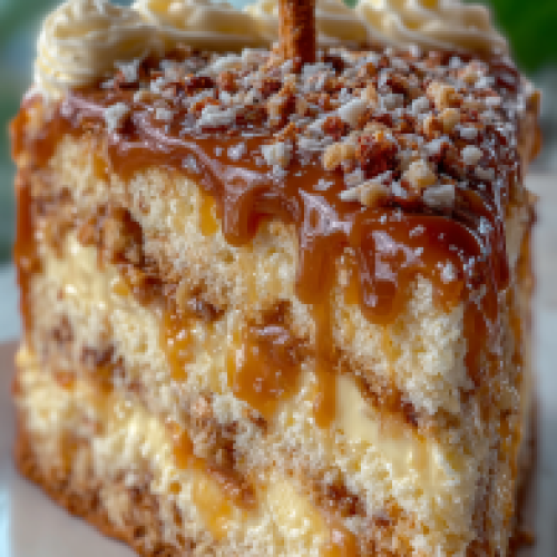 Caramel Toffee Crunch Cake – Savory Splash