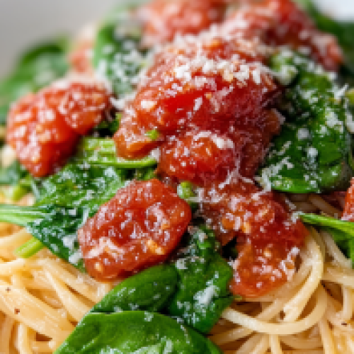Delicious Spinach Tomato Pasta