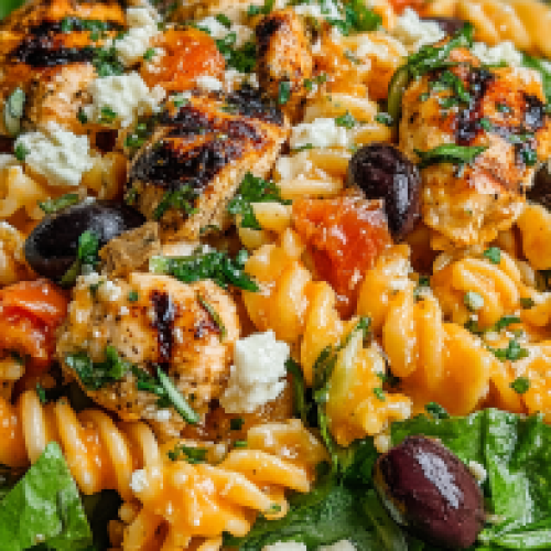 Mediterranean Chicken Pasta Salad