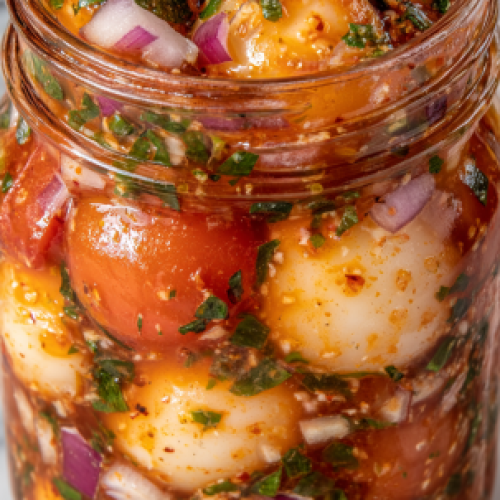 Pickled Cherry Tomatoes, Onions, and Cucumbers