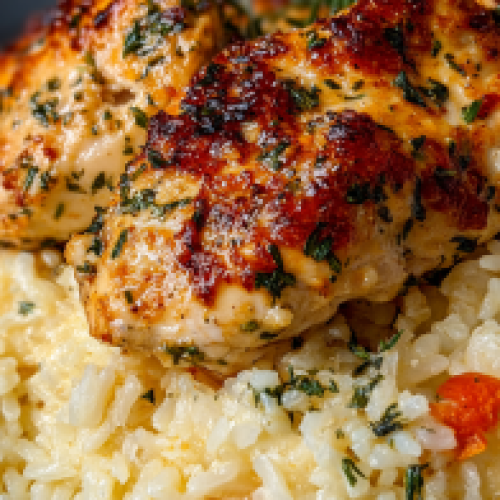 Slow Cooker Lemon Herb Chicken and Rice