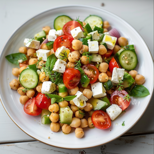 Mediterranean Chickpea Feta Salad