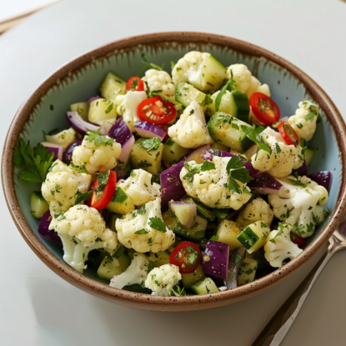 Mediterranean Marinated Cauliflower Salad