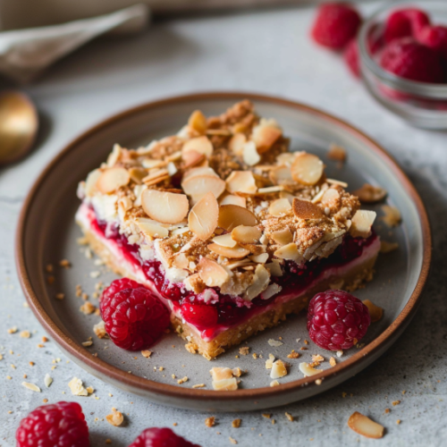 Raspberry Coconut Bars with Almond Crust
