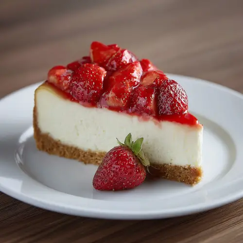 Simple Strawberry Cheesecake with Fresh Strawberries