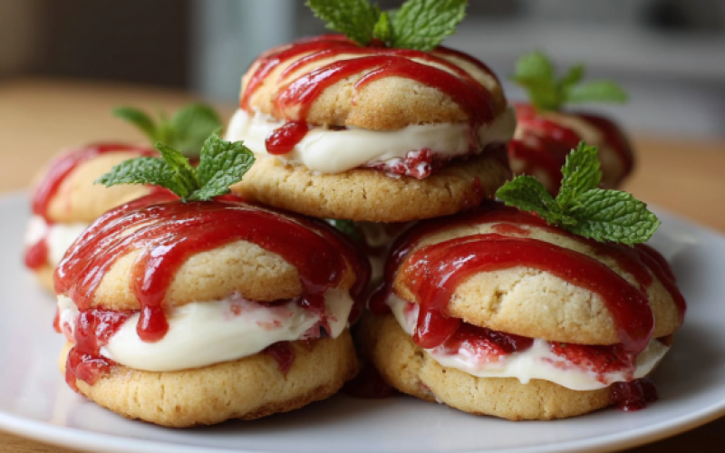 STRAWBERRY CHEESECAKE STUFFED COOKIES