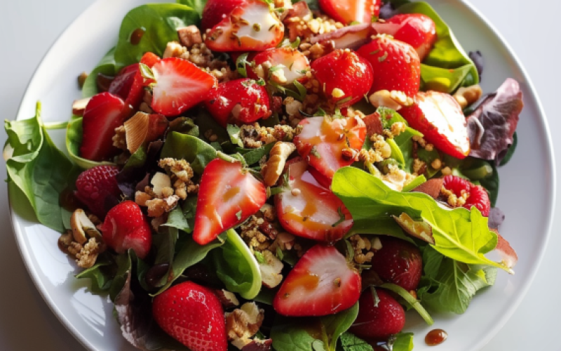 Strawberry Crunch Salad with Champagne Vinaigrette