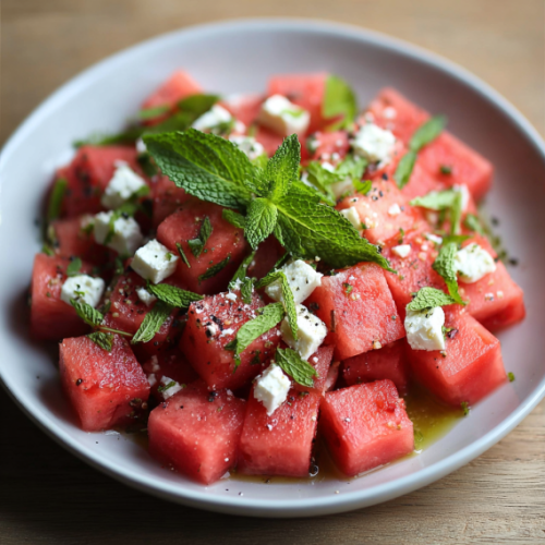 Watermelon Feta Mint Salad